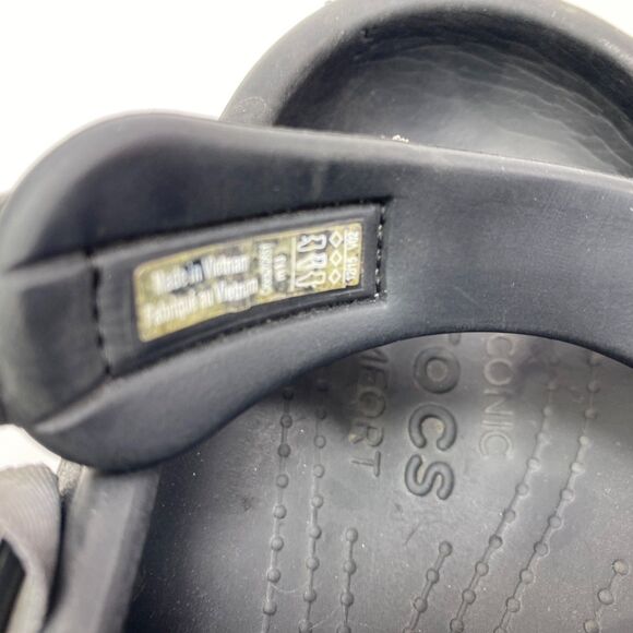 Mens Black Crocs Clogs Size 13 Adjustable Strap Iconic Comfort Lightweight Boho - Picture 9 of 13